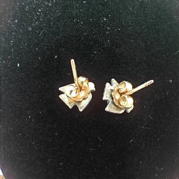 Vintage Fred Harvey Era Sterling Silver Turquoise Thunderbird Earrings 925 - Picture 3 of 4